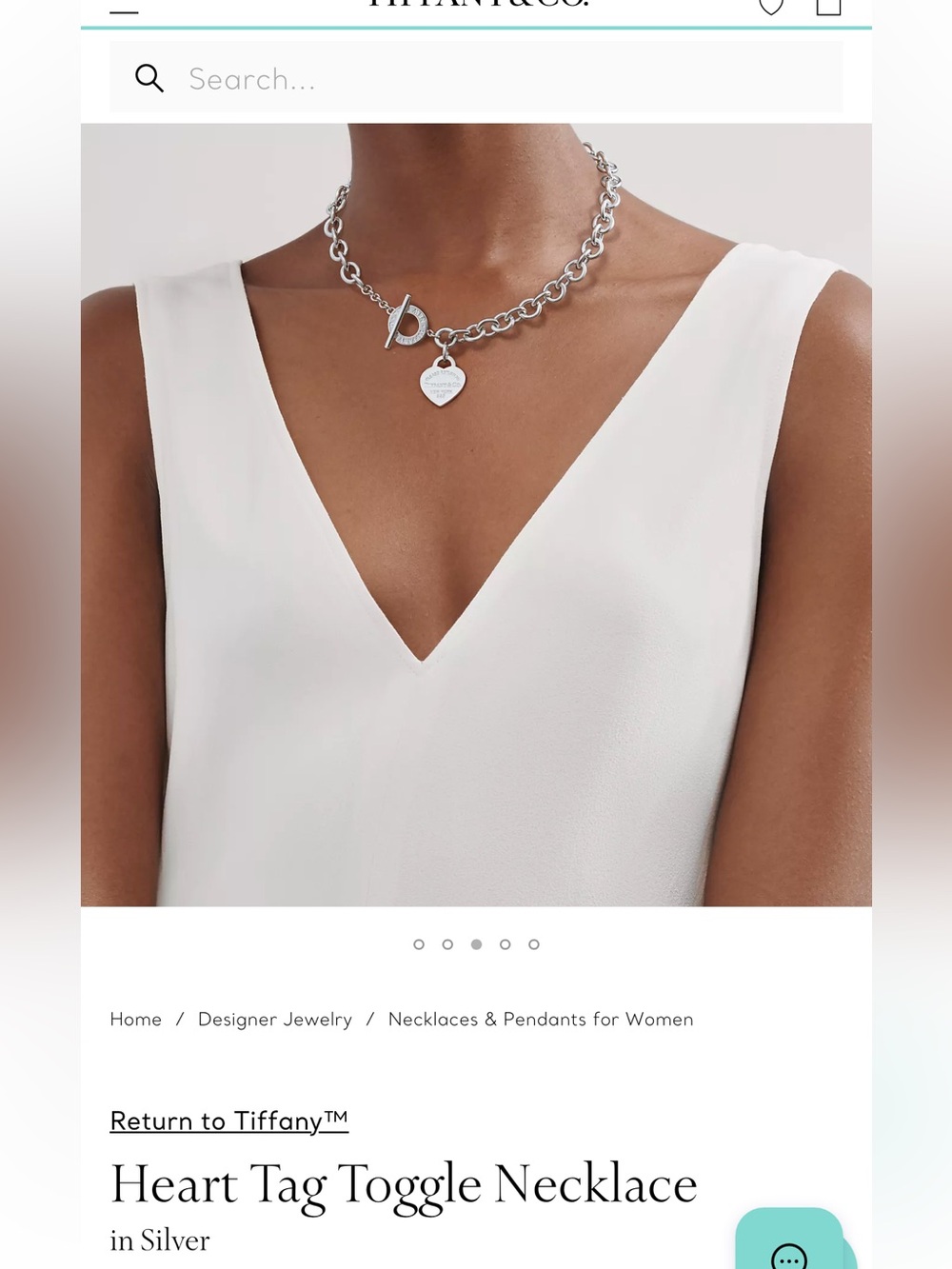 Tiffany&Co heart and toggle necklace